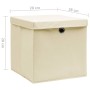 Contenitori con Coperchi 10 pz 28x28x28 cm Crema