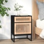 Comodini 2 pz Neri 40x30x55,5 cm Legno Multistrato e Ferro