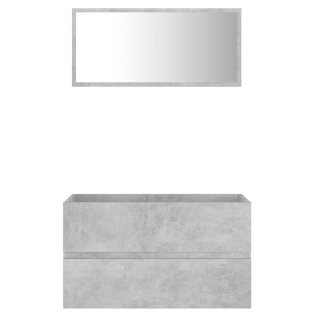 Set Mobili da Bagno 2 pz Grigio Cemento in Legno Multistrato