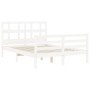 Giroletto con Testiera Bianco Small Double Legno Massello