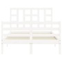 Giroletto con Testiera Bianco Small Double Legno Massello