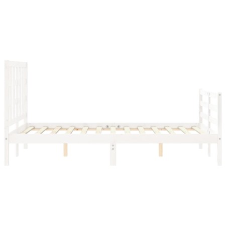 Giroletto con Testiera Bianco Small Double Legno Massello