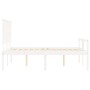 Letto per Anziani Bianco Testiera Small Double Legno Massello