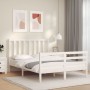 Giroletto con Testiera Bianco Small Double Legno Massello