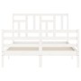 Giroletto con Testiera Bianco Small Double Legno Massello