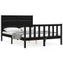 Giroletto con Testiera Nero Small Double in Legno Massello
