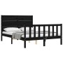 Giroletto con Testiera Nero Small Double in Legno Massello