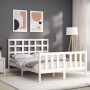 Giroletto con Testiera Bianco Double in Legno Massello