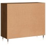 Credenza Rovere Marrone 90x34x80 cm in Legno Multistrato