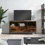 Mobile Porta TV Rovere Fumo 102x36x50 cm in Legno Multistrato