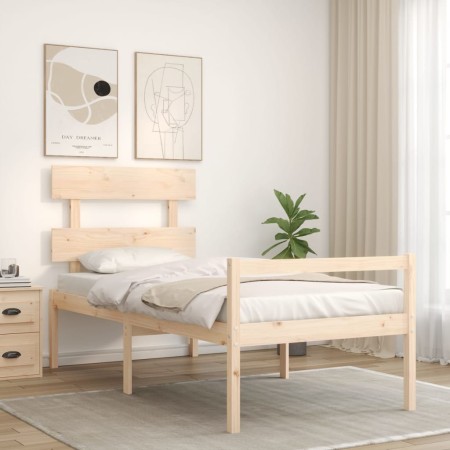 Letto per Anziani con Testiera Single in Legno Massello