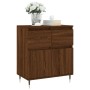 Credenza Rovere Marrone 60x35x70 cm in Legno Multistrato