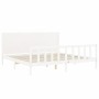 Giroletto Testiera Bianco Super King Size in Legno Massello
