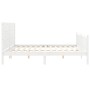 Giroletto Testiera Bianco Super King Size in Legno Massello