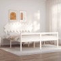Letto per Anziani con Testiera Bianco Super King Legno Massello