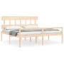 Letto per Anziani con Testiera Bianco Super King Legno Massello