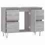 Mobile da Bagno Grigio Sonoma 80x33x60 cm in Legno Multistrato