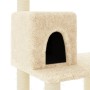 Albero per Gatti con Tiragraffi in Sisal Crema 118,5 cm