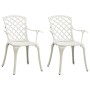 Sedie da Giardino 2 pz in Alluminio Pressofuso Bianco