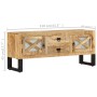 Mobile Porta TV 110x30x45 cm in Legno Massello di Mango Grezzo