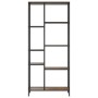 Scaffale per Libri 80x30x180 cm Acciaio e Legno Multistrato