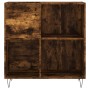 Mobile Porta Dischi Rovere Fumo 84,5x38x89 cm Legno Multistrato