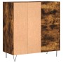 Mobile Porta Dischi Rovere Fumo 84,5x38x89 cm Legno Multistrato