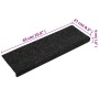 Tappetini per Scale Tessuto Agugliato 5 pz 65x21x4 cm Neri