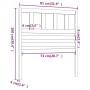 Testiera per Letto Nera 81x4x100 cm in Legno Massello di Pino