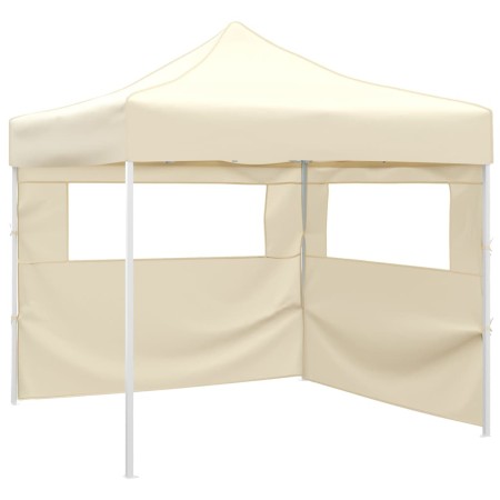 Tenda Pieghevole con 2 Pareti 3x3 m Crema