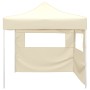 Tenda Pieghevole con 2 Pareti 3x3 m Crema