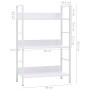 Scaffale Libri 3 Ripiani Bianco 60x27,6x90,5 Legno Multistrato