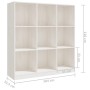 Libreria/Divisorio Bianco 104x33,5x110 cm in Massello di Pino