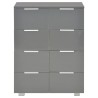 Credenza Grigio Lucido 60x35x80 cm in Legno Multistrato