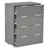 Credenza Grigio Lucido 60x35x80 cm in Legno Multistrato