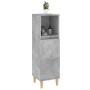 Armadietto Bagno Grigio Cemento 30x30x100 cm Legno Multistrato