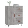 Credenza Grigio Sonoma 69,5x34x90 cm in Legno Multistrato