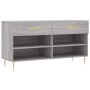 Panca Porta Scarpe Grigio Sonoma 102x35x55 cm Legno Multistrato