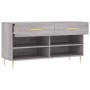 Panca Porta Scarpe Grigio Sonoma 102x35x55 cm Legno Multistrato