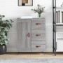 Credenza Grigio Sonoma 69,5x34x90 cm in Legno Multistrato