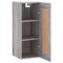 Mobile a Parete Grigio Sonoma 34,5x34x90 cm Legno Multistrato