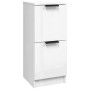 Credenza Bianco Lucido 30x30x70 cm in Legno Multistrato