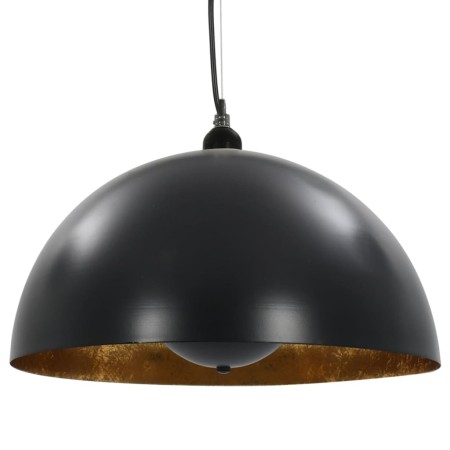 Lampadari 2 pz Nero e Oro Semi-Sferici 40 cm E27