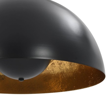 Lampadari 2 pz Nero e Oro Semi-Sferici 40 cm E27