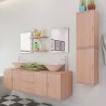 Set Mobili da Bagno con Lavabo 9 pz Beige