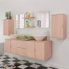 Set Mobili da Bagno con Lavabo 9 pz Beige