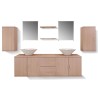 Set Mobili da Bagno con Lavabo 9 pz Beige