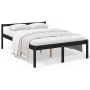 Letto per Anziani Nero 135x190 cm Double in Legno di Pino