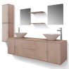 Set Mobili da Bagno 11 pz con Lavabo e Rubinetto Beige