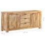 Credenza 175x40x75 cm in Legno di Mango Grezzo